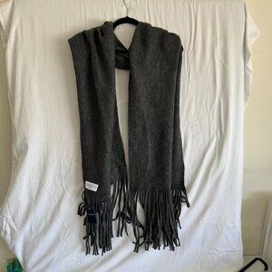 Lucky Brand Gray Fringe Scarf | Soft Knit Winter Wrap | NWT